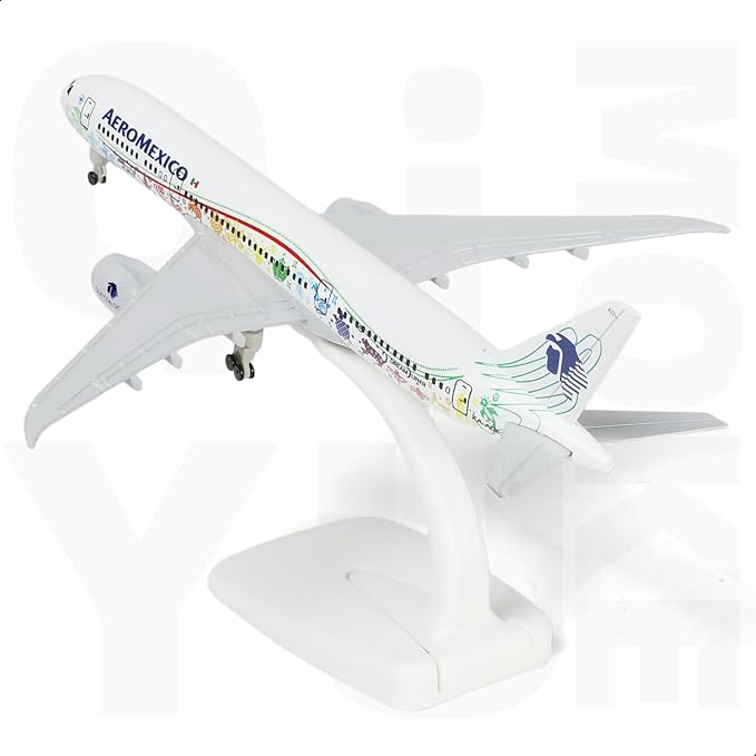 1/300 Mexico 787 Diecast Metal Airplane Model Kits for Boeing 787 Model Plane with Display Stand (7.5-inch L) for Adult Aviation AA Plane Models Gifts or Desktop Decorations