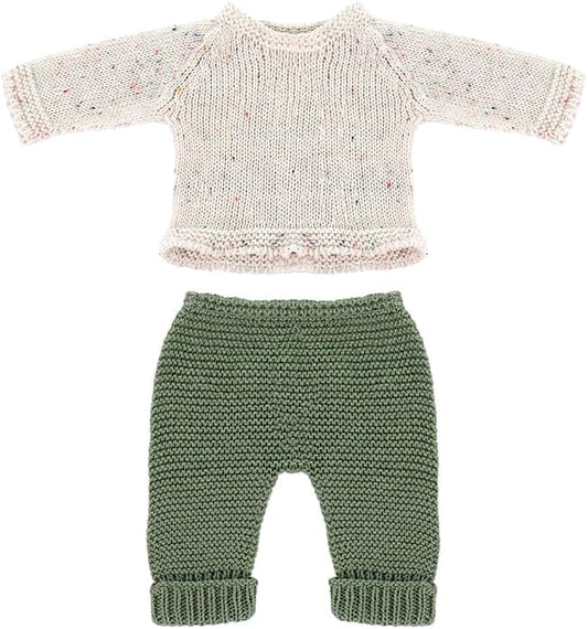 Miniland Clothes for Dolls 12 5/8'' Knitted Outfit Sweater & Trausers - ECO, Made in Spain, Quality, Role Play, Educational