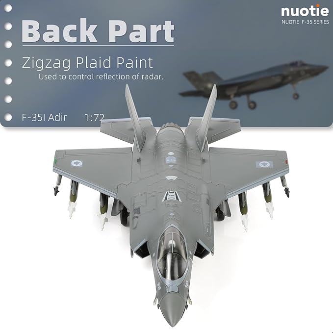 1/72 F-35I Israeli Air Force Stealth Fighter Aircraft Model Military Joint Attack Aircraft Diecast Metal Model for Adult Military Enthusiast Collection Display or Gift…