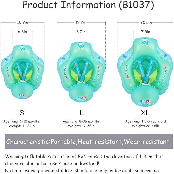Swimming Ring with Adjustable Seat Pocket,Baby Swimming Pool Floats,Removable Floating Ball,New Upgrade Baby Swim Ring for Ages 6-36 Months Infant Toddler