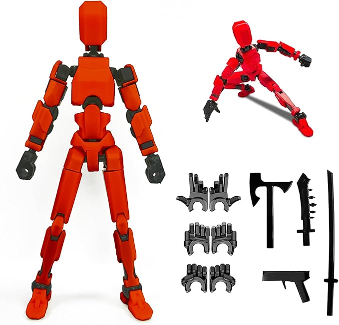 2025 New Assembly Completed-Titan 13 Action Figure,Dummy Robot 13 Action Figures Set,3D Printed Multi-Jointed Action Figures,Nova 13 Action Figure for Collectors Desktop Decorations (Red)
