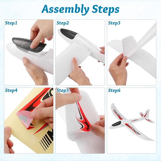 NUOBESTY Airplane Toy, 39" Large Throwing Glider Plane Outdoor Toys Foam Glider Airplane for Kids Flying Plane Toys for Boys, Girls to Play Outdoors, Party Favor