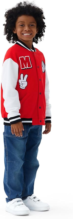 Disney Minnie Mickey Stitch Princess Frozen Elsa Marvel Jacket Lightweight Coat Button up Color Block Sweatshirt 2-14 Years