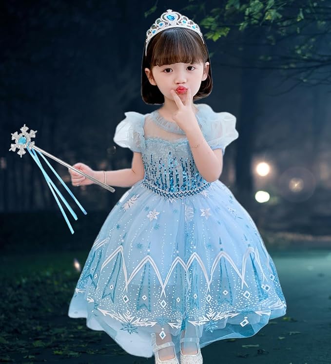 Girls LED Light Up Princess Dress Kids LED Halloween Costume Play Dress