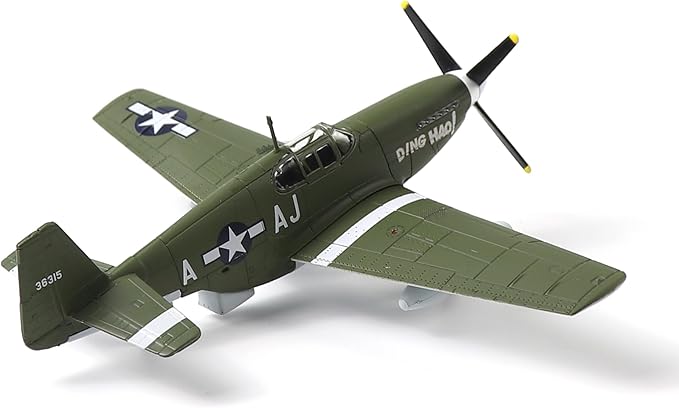 P51-B Mustang (Ding Hao) 1/72 Metal Airplane Model Kit with Stand WWII Diecast Alloy Fighter Model Vintage Combat Plane Prebuild Military Aircraft Collection for Display or Gift