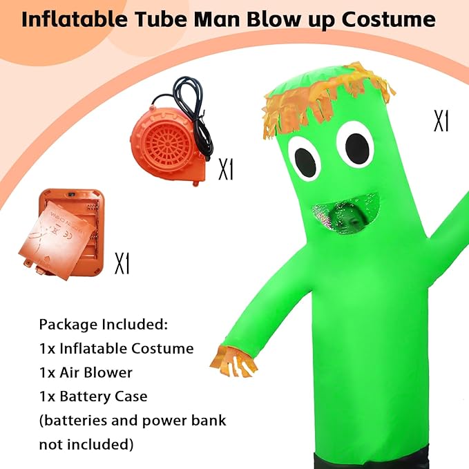 Inflatable Tube Man Costume,Inflatable Costumes for Adult,Wacky Wavy Arm Guy Funny Halloween Costume for Adults