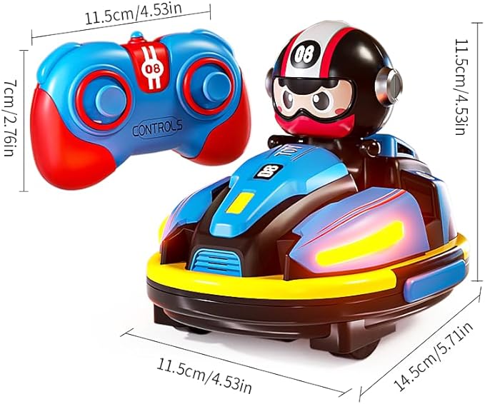 OBEST Bumper Cars Two-Player Racing Game, 2.4 GHz Remote Control Bumper Cars for Kids Two-Piece Suit, RC Battle Race Cars with Light & Music
