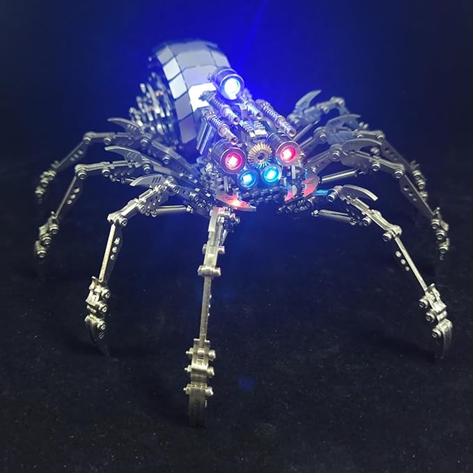 3D Metal Spider Model Kit, 203 Pieces 3D Stainless Steel DIY Assembly Steampunk 3D Puzzle Metal Model Kit