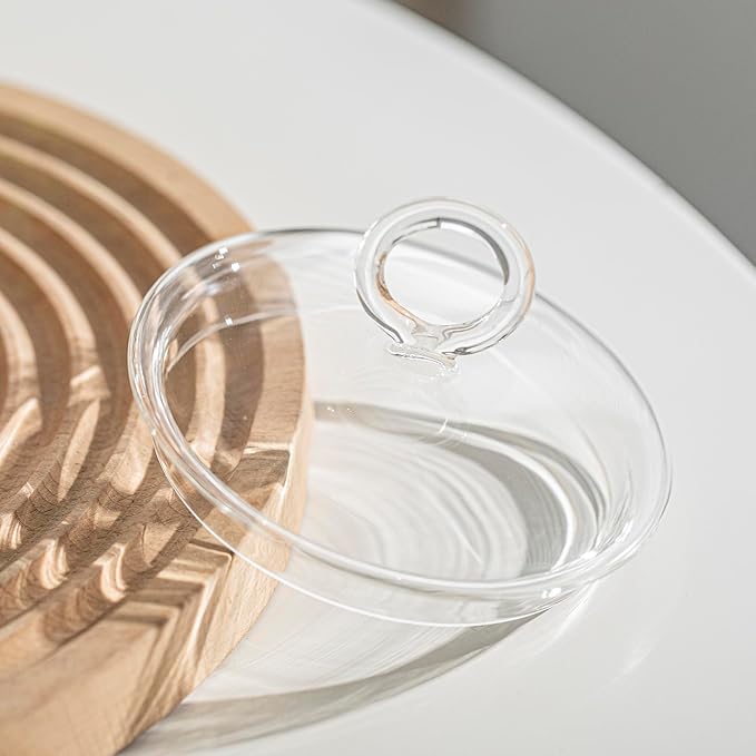 23oz Glass Candy Jar with Lid for Office Desk, Cookie Jar Food Storage Container for Kitchen Counter, Apothecary Jar for Cotton Swabs, Balls, Cotton Pads, Floss Picks, 700ml