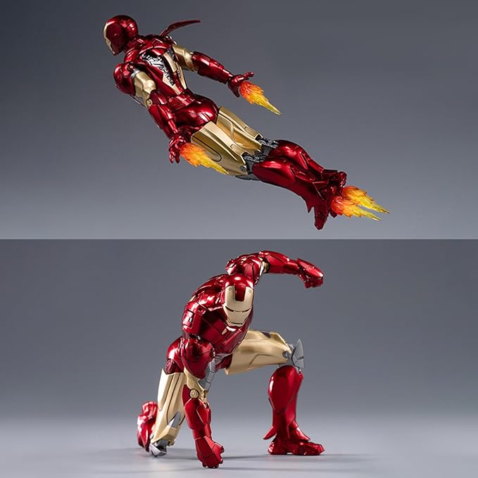 OVONNI 7 Inch MK6Ironman(1/10 Scale) Action Figure,Exquisite Painting Collectible Figure with Lots of Accessories