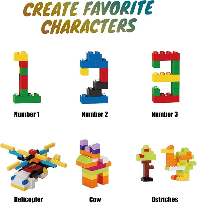1500 Pieces Building Bricks, Classic Bulk Small Blocks, Classic Bricks Set Basic Building Blocks Compatible with All Major Brands