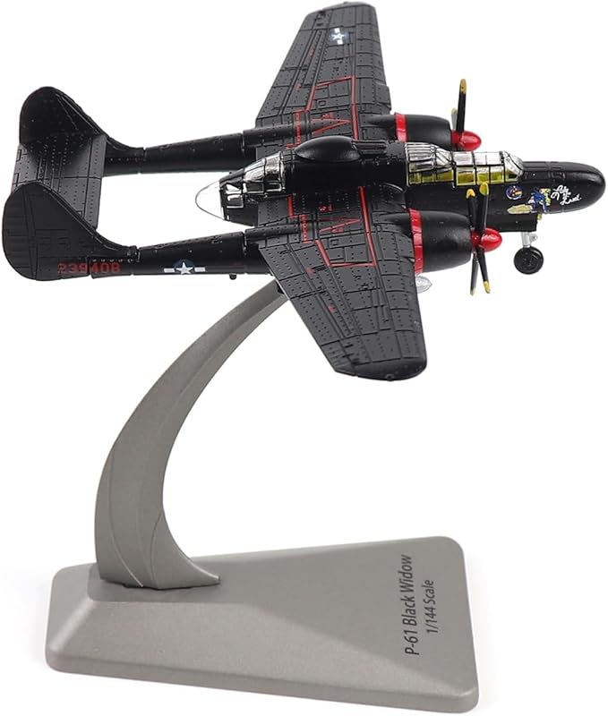 Northrop P-61B Black Widow 1:144 Scale Aircraft Model Kits WWII Fighter Model Metal Die-cast Model Aircraft for Collection Or Airplane Model Gift