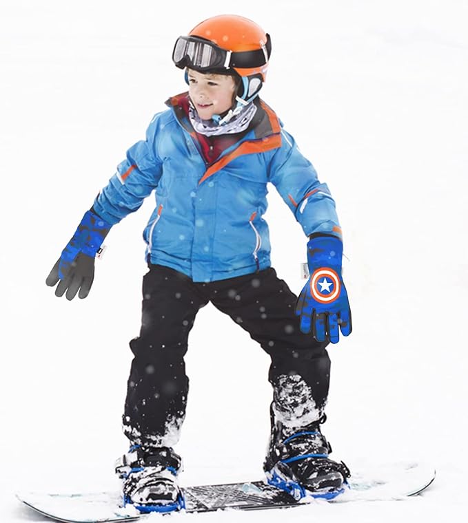 Spiderman Snow Gloves for Kids, Spider Man Toddler Gloves, 3M Thinsulate Waterproof Mittens, Kids Winter gloves