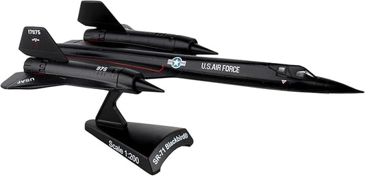 SR-71 Blackbird Die-Cast Metal Model – 1:200 Scale Strategic Reconnaissance Aircraft Replica with Display Stand, Highly Detailed, 6.2” Length x 3.2” Wingspan, Adult Collectible Ages 14+