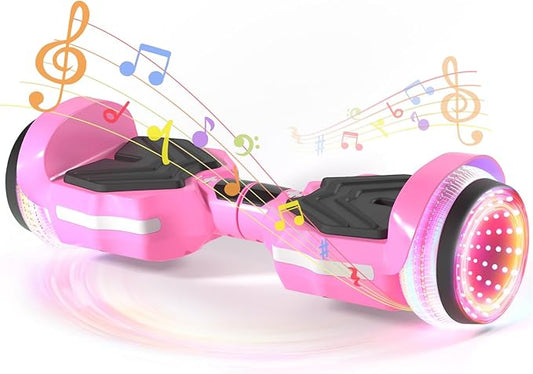 Scooter, Colorful LED Light-Up Wheels, Bluetooth Speakers and APP, Dual 250W Motors, 8.5 mph Max Speed & 8.5 Miles Max Range, Gifts for Kids Adults Girls Boys