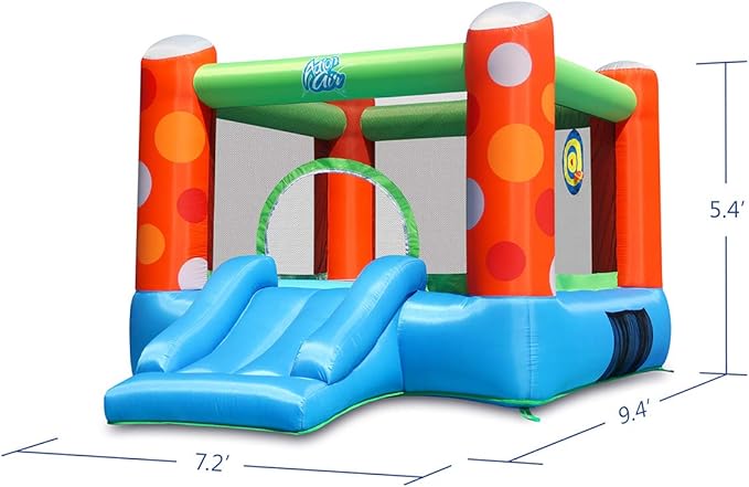 ACTION AIR Bounce House, Inflatable Bounce House with Air Blower, Bouncy Castle with Durable Sewn and Extra Thick, Family Backyard Jump House, Great Gift for Kids