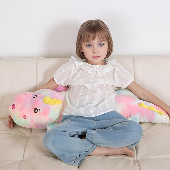 40inch Gaint Dinosaur Plush Stuffed Animals, Soft Rainbow Dinosaur Stuffed Large Pillow Toy, Cute Dinosaur Plushies Gift for Kids Boys Girls Birthday Holiday