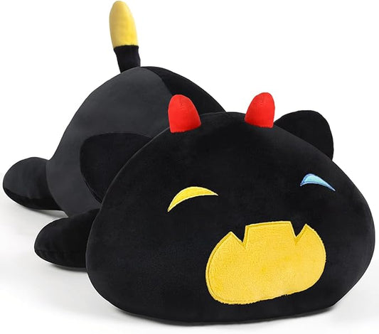 Black Cat Plush Pillow Cute Soft Pumpkin Cat Plush Toy Stuffed Animals Kitten Plushie Doll Great Gift for Kids and Adult Birthday Christmas Valentines, 12", Yellow