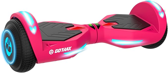Gotrax Hoverboard with 6.5" LED Solid/Offroad Tires, Max 5/6 Miles Range, 6.2mph Power by Dual Brushless Motor, UL2272 Certified and 65.52Wh/93.6Wh Battery Self Balancing Scooter for 44-176lbs