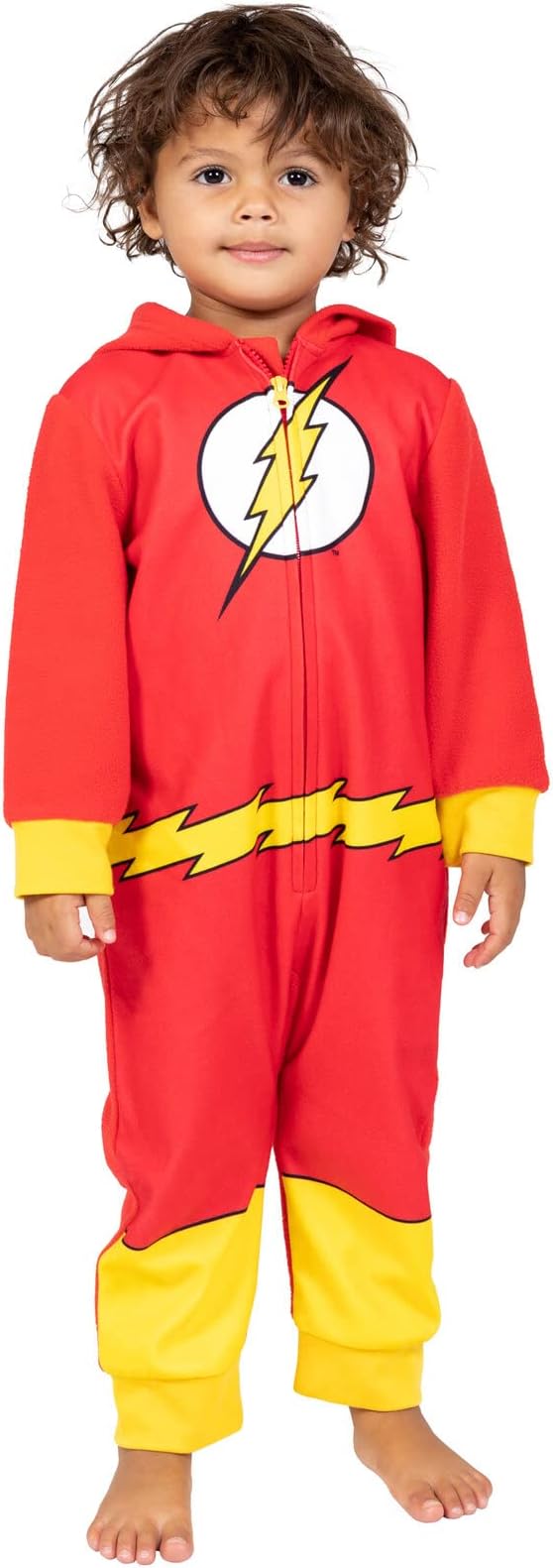 DC Comics Justice League Superman Batman Flash Zip Up Pajama Cosplay Coverall Toddler to Big Kid
