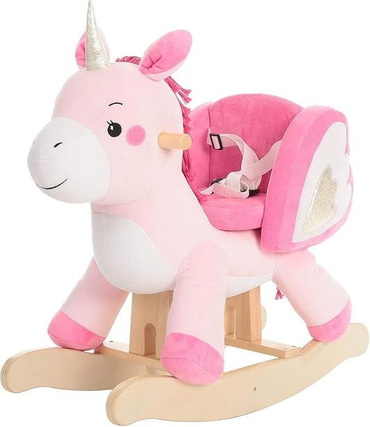 labebe - Baby Rocking Horse, Ride Unicorn, Kid Ride On Toy for 6 Month-3 Year Old, Infant (Boy Girl) Plush Animal Rocker, Toddler/Child Stuffed Ride Toy (Pink)