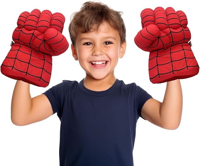 Superhero Gloves Cosplay, Costumes Gloves, Boxing Gloves,Superhero Toys Big Soft Plush Gloves Pair for Boys, Birthday,Gift