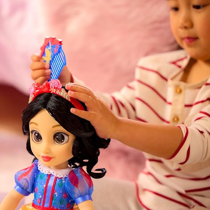 Disney Store Official Snow White Once Upon a Story Doll - 16 Inch Disney Princess Toys Featuring Reflective Eyes with 3D Pupil and Iris, Detailed Costume, Hair Comb & Shoes - Comes in Display Box