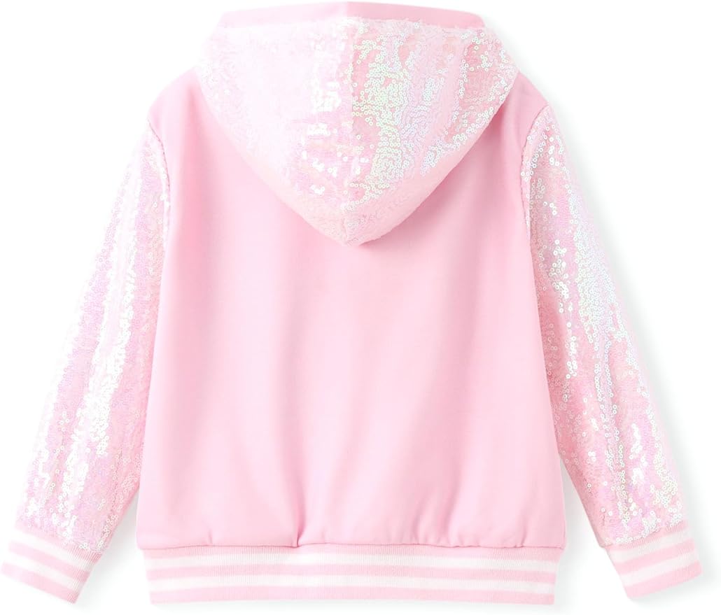 Disney Frozen Elsa Stitch Minnie Mouse Toddler Girl Jacket Sequin Zipper Hoodie Sweatshirt Coat Birthday Clothes 3-13 Years