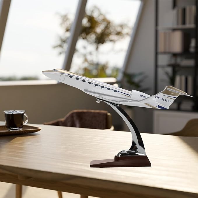 1:100 Scale Model Aircraft Gulfstream G650 Simulation Jet Airplanes Diecast Airplane for Adults, 12 inch Resin Model Plane Enthusiasts to Collection or Birthday Gifts (G650)
