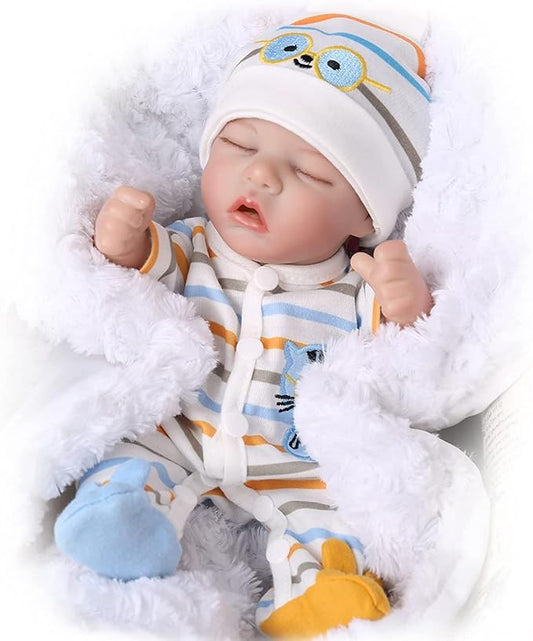 Lifelike Reborn Baby Dolls - 12 Inch Full Vinyl Realistic Baby Doll Sleeping Newborn Real Life Small Baby Doll for 3 + Year Old Kids