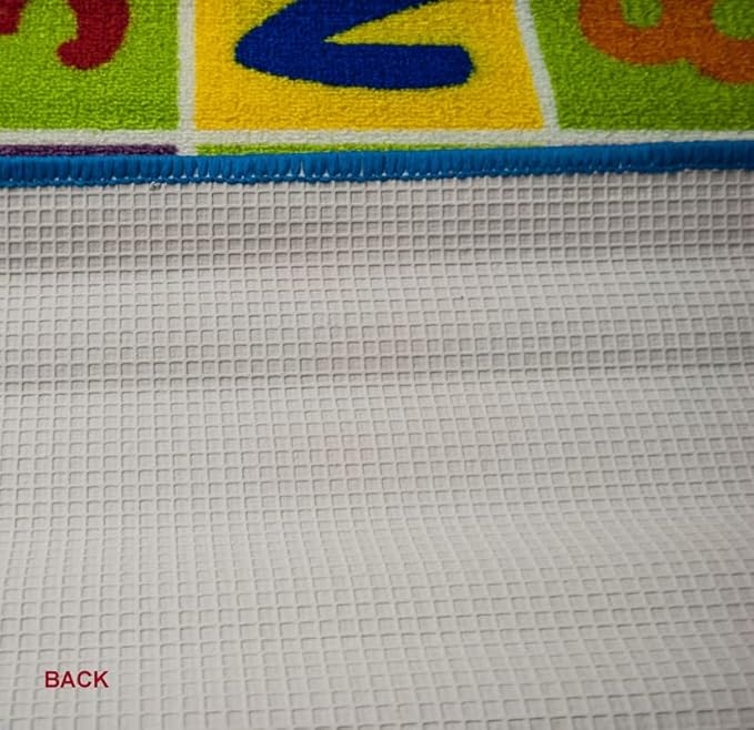 Mybecca Kids Rug ABC-1 Numbers Area Rug 3' x 5' (3'3" X 4'9") (39" x 56") (99cm x 142cm) Non Slip Gel Backing