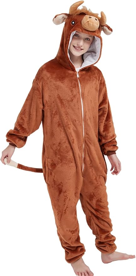 ABENCA Kids Onesie Animal Girls Costume One Piece Pajamas Sleepwear Cosplay Halloween Christmas