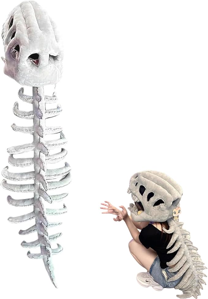 Dinosaur Costume-3D Skeleton Design,Realistic Halloween Dinosaur Skeleton Costume,Themed Skull Cosplay Props