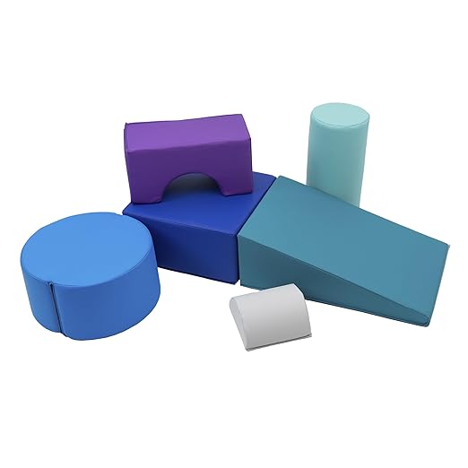 FDP SoftScape Playtime and Climb Multipurpose Playset for Infants, Toddlers 10m-2yrs; Climber and Block Play, Learn Gross Motor Skills at Home or Daycare (6-Piece) - Contemporary/Purple, 12364-CTPU