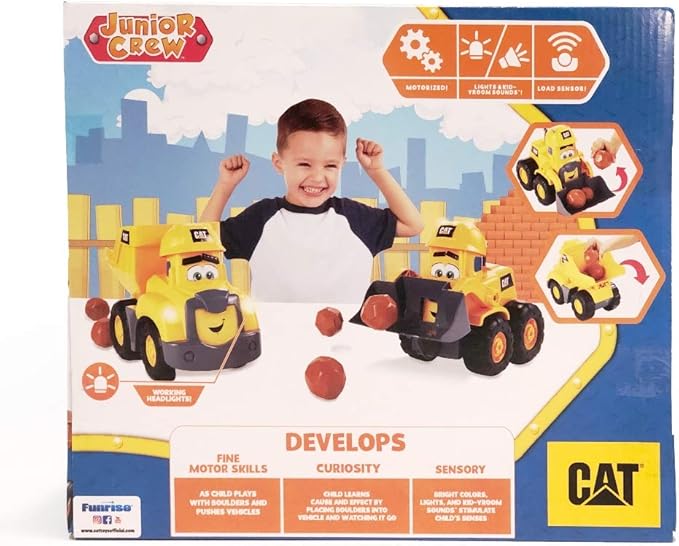 CAT Construction Toys, Buddies Preschool Dump Truck, Junior Crew, Interactive, Moving, Lights & Sounds, For Ages 2 and Older