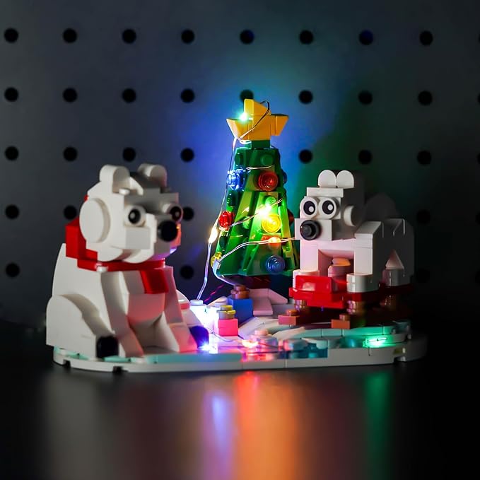 BrickBling LED Light Compatible with Lego Wintertime Polar Bears 40571 Building Kit,Christmas Décor Lights Compatible with Lego 40571, Creative Lighting Kit-Not Included The Model