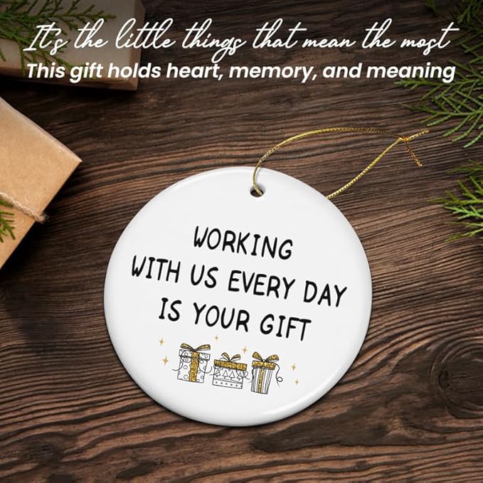 OASSIE Christmas Funny Gifts for Friends Women - Ceramic Christmas Ornaments Tree 2025 for Tree Decorations - Coworker Gifts for Women, Friend Gift for Work Bestie, Home Decorations Friends Ornament