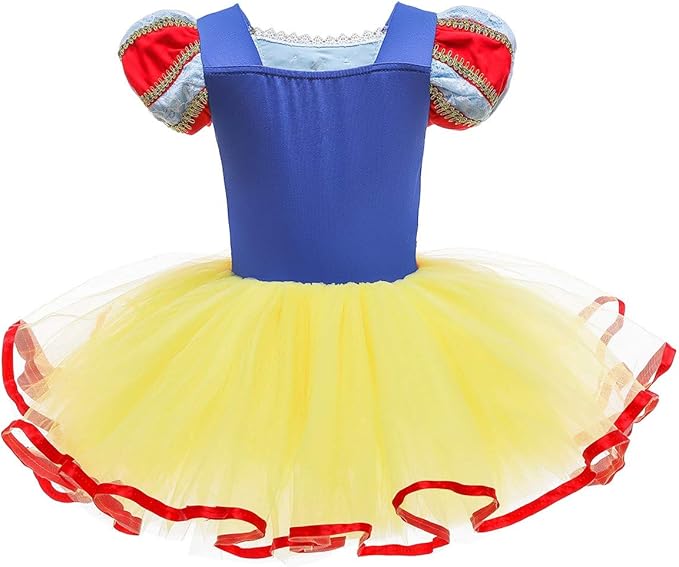 DYMCII Baby Girls Princess Ballet Dress Short Sleeve Leotards Skirted Tutu Dancewear Halloween Christmas Party Fancy Costume
