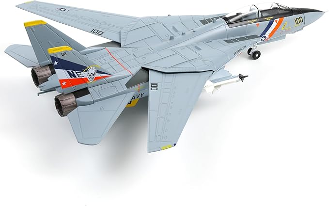 F-14A Tomcat 1/72 Metal Airplane Model Kits with Stand VF-2 Bounty Hunters DieCast Alloy Fighter Model Jet Replica Pre-Build Military Aircraft Collection for Display or Gift
