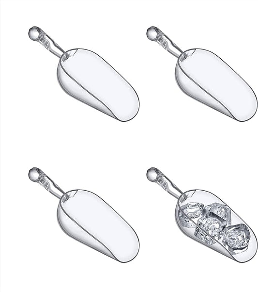 Amazing Abby - Elsa - 5-Ounce Plastic Ice Scoops (Set of 4), Plastic Utility Scoops, BPA-Free, Food-Grade, Shatter-Proof, Good for Kitchen and Restaurant, Perfect for Home and Commercial Use