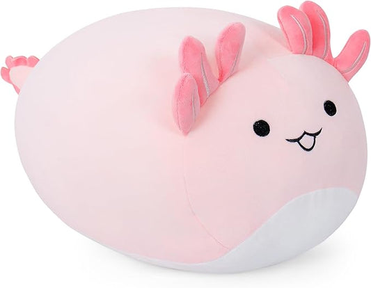 Wepop 20 in Axolotl Stuffed Animal Toys, Cute Giant Pebble Plush Toy Throw Pillows Soft & Cuddly Plushies Dolls Birthday Gift for Kids