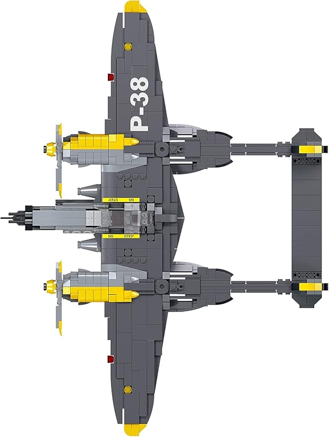 Apostrophe Games P-38 Lightning Aircraft Building Block Set - 937 Pieces - Air Force Fighter Plane Toy Set – for Kids and Adults – Compatible with All Building Bricks