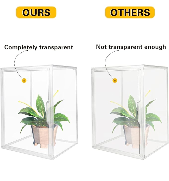 Clear Stackable Plastic Storage Bins with Magnetic Lid, Dustproof Book & Cosmetic Display Cases, Large Figures Collectibles Showcase, Shoe Box, Protection Organizer (Transparent, L-1 Pack)