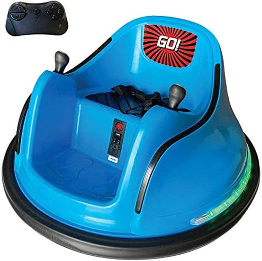 The Bubble Factory Electric RC Kids Bumper Car with Light and Music , Blue Large
