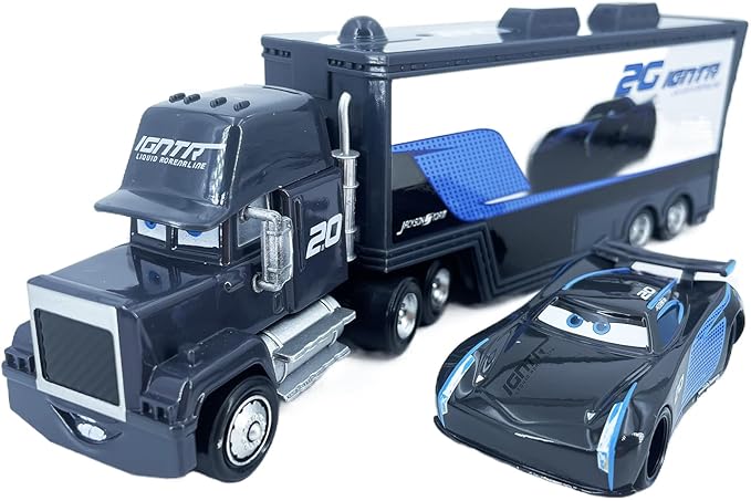 Portable Mini Toy Car and Truck Set 1:55 Diecast Model Metal Body Racers for Preschool Kids Ages 3+ Years (20Black)