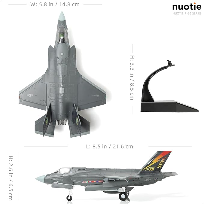 1/72 F-35B Lighting II Fighter Aircraft Die-cast Model with Display Stand - U.S. Navy VX-23 BF-01 F35B Plane Model Collection Gift for Adults