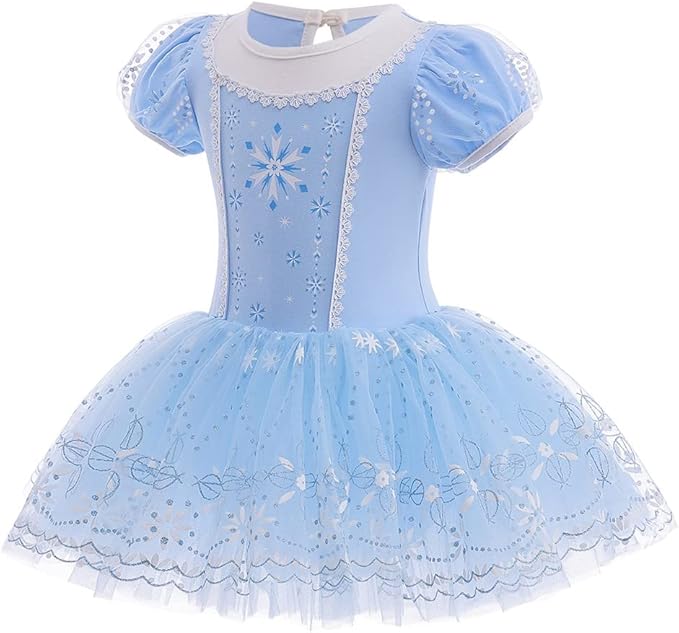 DYMCII Baby Girls Princess Ballet Dress Short Sleeve Leotards Skirted Tutu Dancewear Halloween Christmas Party Fancy Costume