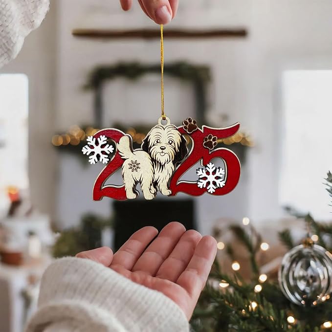 2025 Havanese Christmas Ornament – Wooden Dog Ornament for Tree, Cute Puppy Holiday Decoration, Personalized Pet Keepsake Gift for Women, Men, Kids, Dog Mom & Dad
