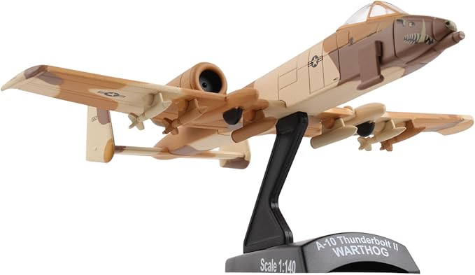 Daron A-10 Thunderbolt II Die-Cast Model – 1:140 Scale Close Air Support Aircraft, 30mm GAU-8 Avenger Cannon, 4.625” Length x 5” Wingspan, Adult Collectible Ages 14+