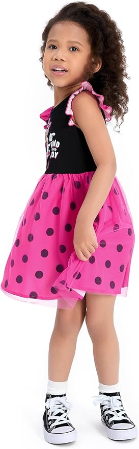 Disney Frozen Elsa Princess Cinderella Ariel Jasmine Rapunzel Baby/Toddler Dress, Ruffle Long-Sleeve Mesh Overlay Tulle Dress